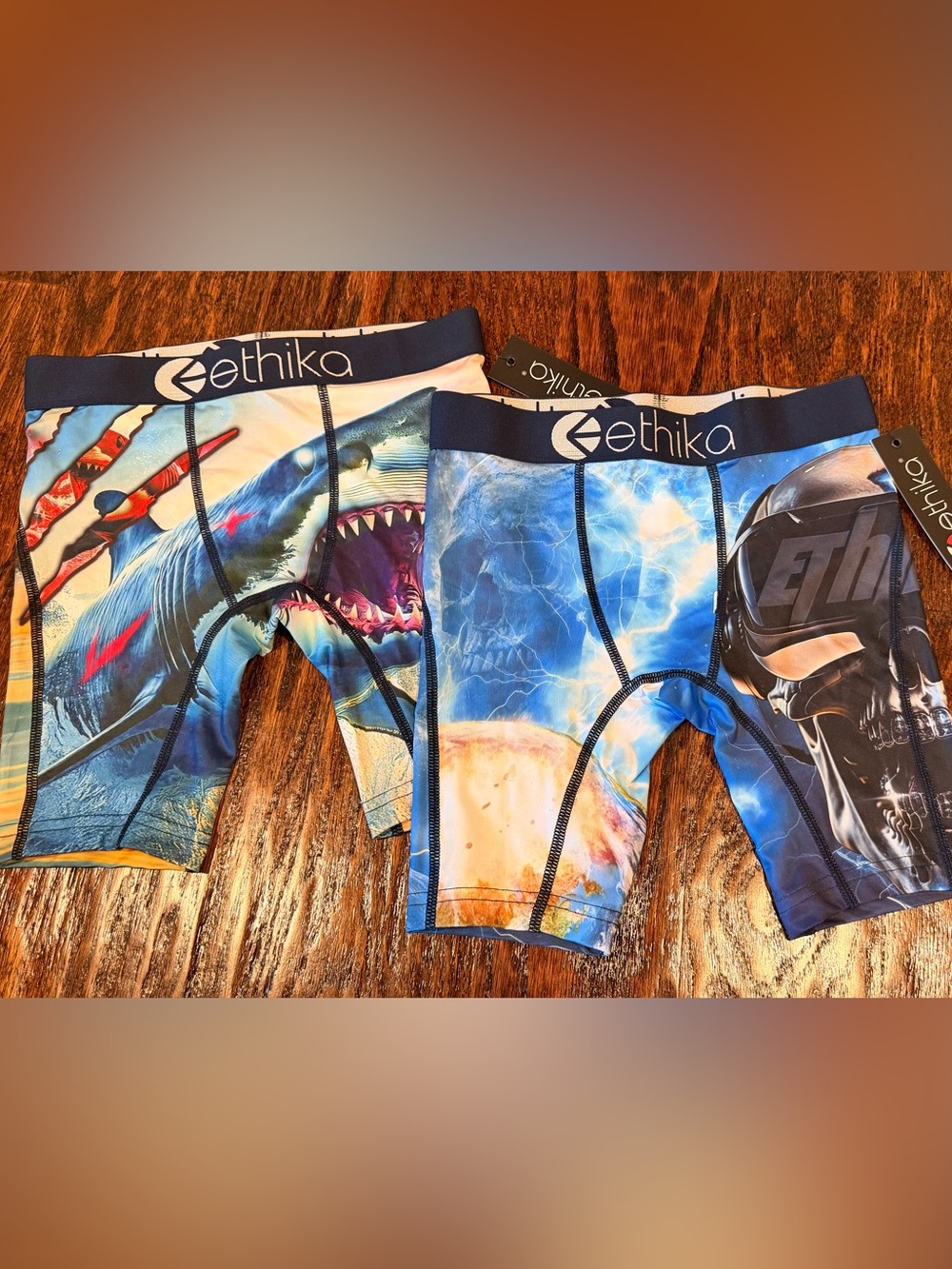ethika Kids boxer briefs size M - Shark & Lightning Prints